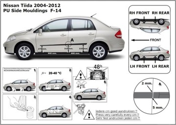 LIŠTA BOČNÍ NISSAN TIIDA 2004-2012