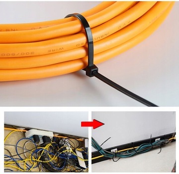Очень сильные полосы зажима 4,8x300 мм 100 шт. Черные кабельные трититаны