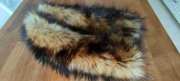 МЕХОВОЙ ШАРФ, РУКАВА ИЗ ВУАЛИ, искусственный мех, воротник из меха енота, унисекс