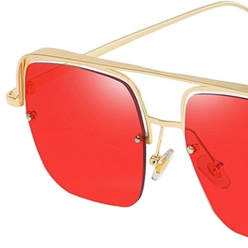 Klasyczne kwadratowe okulary przeciwsłoneczne w stylu vintage, damskie, męskie, modne, duże złote żółte