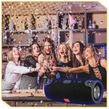 МОЩНЫЙ БЕСПРОВОДНОЙ BLUETOOTH МОБИЛЬНЫЙ ДИНАМИК С РАДИО БАС ПЛЕЧЕВОЙ РЕМЕНЬ