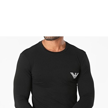 EMPORIO ARMANI stylowa włoska koszulka Longsleeve t-shirt BLACK rozmiar M
