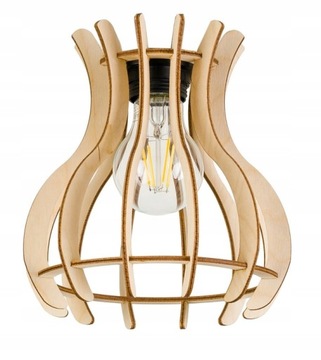 Klosz DREWNIANY do lamp na E27 LOFT DREWNO BOHO