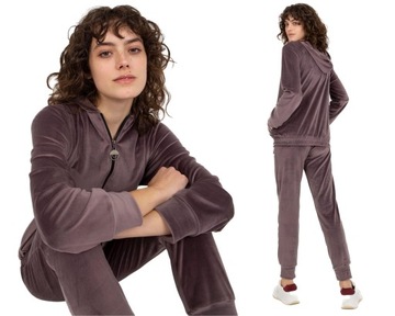 DRES damski KAPTUR rozpinany WELUR F90 violet L/XL