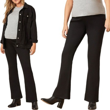 Dorothy Perkins Czarne Jeansy Ciążowe Spodnie Dzwony Panel Bawełna 50