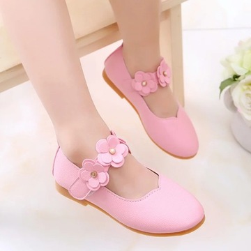 1-11 year Leather Girls Shoes Flowers Party Shoes