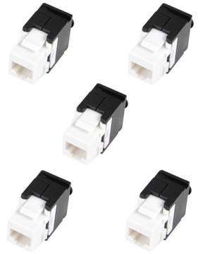 Gniazda keystone UTP kat.6 RJ45 beznarzędziowe x5