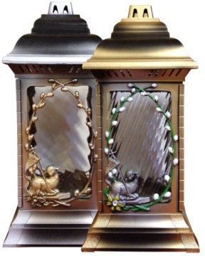 Свеча, Пасхальный фонарь, золотой ягненок, большая, 36 см