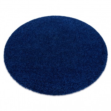 Dywan shaggy okrągły granatowy koło 120 cm