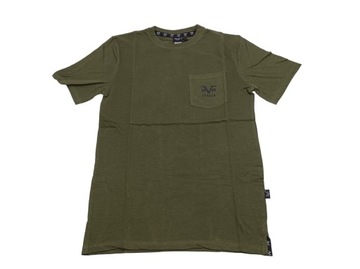 19V69 Italia, bawełniany t-shirt męski, oliwkowa zieleń, r.L/50