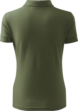 Koszulka POLO damska PREMIUM khaki bawełniana