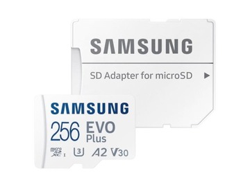 Карта памяти Samsung microSDXC EVO Plus 2021 256 ГБ A2 V30 U3 UHS-I (130 МБ)