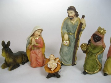 ŚLICZNE Figurki Figury do Szopki Bożonarodzeniowej 11-części maks. 9cm wys.
