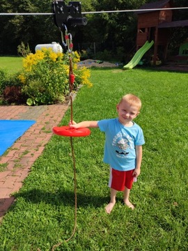 НАБОР ЗИПЛИНА ДЛЯ ДЕТЕЙ НА ВЕРЕВКЕ С СИДЕНЬЕМ 120 кг ВЕРЕВКА 30 м 6 мм