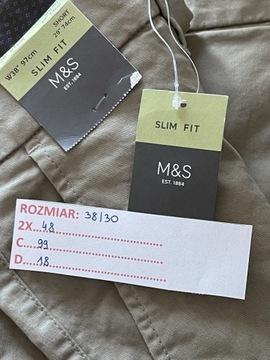 M&S MARKS SPANCER SLIM-FIT SPODNIE 38-30