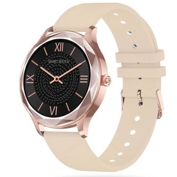 SMARTWATCH DAMSKI MĘSKI PACIFIC 27-11 Beżowy pasek CIŚNIENIOMIERZ KROKI SEN