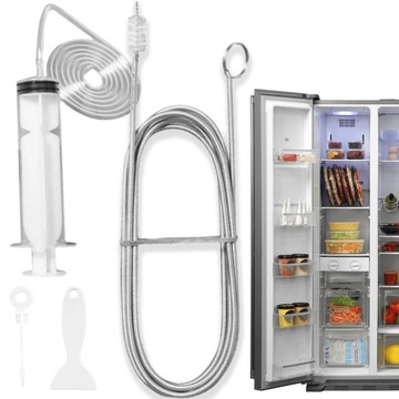 ZESTAW DO CZYSZCZENIA LODÓWKI STRZYKAWKA ODPŁYWU DUŻA STRZYKAWKA