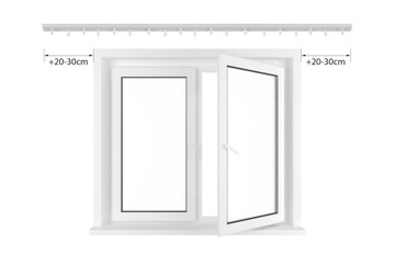 KARNISZ SUFITOWY POJEDYNCZY PCV 440 CM SZYNA SUFITOWA Z AKCESORIAMI I TOR