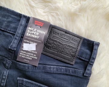 spodnie jeans LEVI'S Mile High Super Skinny W26 L30 PREMIUM granatowe