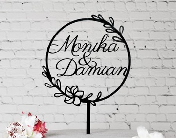 Топпер TŚC-76 - Имена Свадьба Свадьба Черный