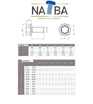 6921 A2 M8X20 ŚRUBA KOŁNIERZOWA SZEŚCIOKĄTNA PODKŁADKOWA NIERDZEWNA INOX