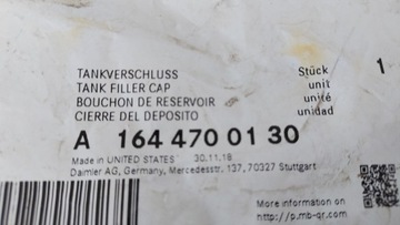 MERCEDES-BENZ OE A1644700130 ZÁCPA  PLNĚNÍ PALIVA