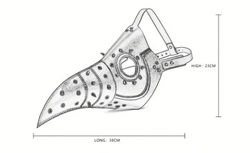 МАСКА ЧУМНОГО ДОКТОРА ДОКТОР ХЭЛЛОУИН ЧЕРНАЯ КОЖАНЫЕ Шпильки Шипы