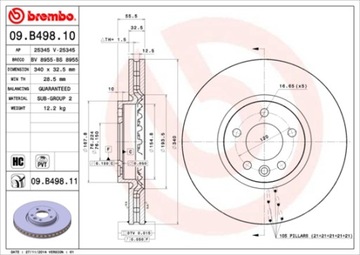 ДИСКИ+колодки BREMBO P VW TRANSPORTER T5 V 340MM