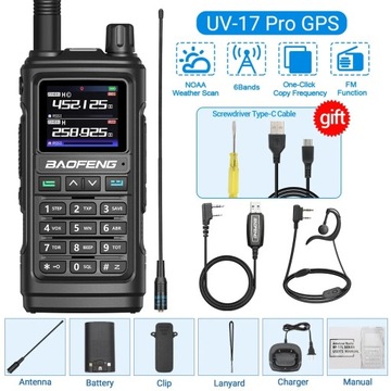 Baofeng UV-17 PRO GPS Air Band Walkie Talkie 999CH беспроводная