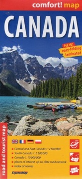 Kanada Canada mapa drogowa laminowana