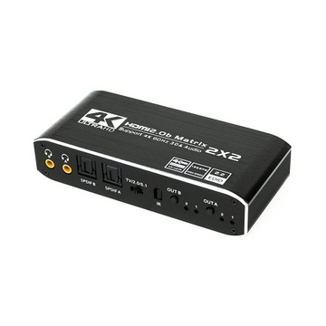 MATRIX HDMI 2.0 2x2 Switch Splitter Ekstrakt SPDIF