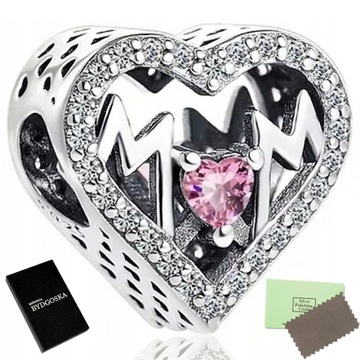 Charms MAMA srebrny Serce dla MAMY ZAWIESZKA BEADS