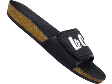 LEE COOPER FLIP FLOPS BUTY KORKOWE KLAPKI BASENOWE PLAŻOWE CZARNE NA RZEP