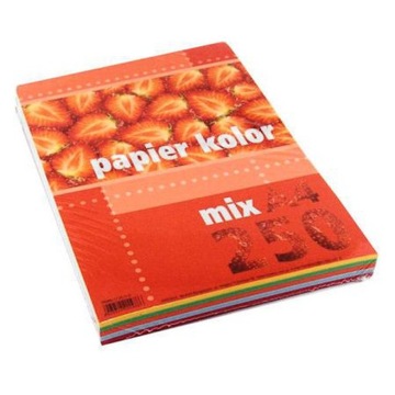 PAPIER A4 KOLOROWY 250 KARTEK INTENSYWNE 80G KOLORY