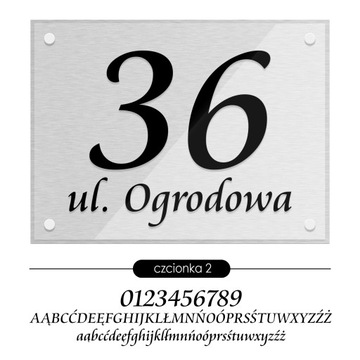 Tablica adresowa adres 3D numer na dom 40x30 szczotkowane aluminium