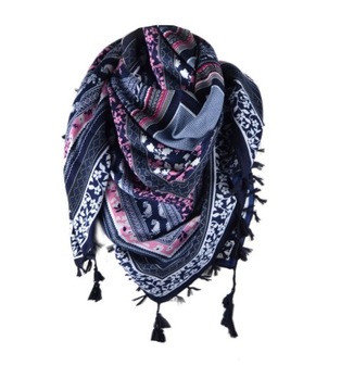 Ciepła chusta szal szalik chusta z frędzelkami styl BOHO FOLK