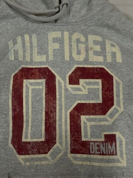 Hilfiger Denim Bluza Męska Szara Gruba Logo Klasyk Unikat M