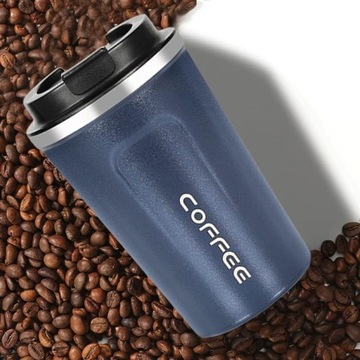 KUBEK TERMICZNY DO SAMOCHODU TERMOS 510ML LCD SMART NA KAWĘ NIEBIESKI