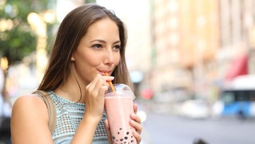 Bubble Tea лопающиеся фруктовые шарики молекулярная икра боба | Клубника