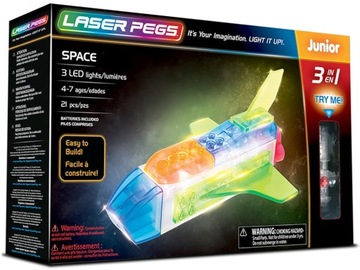 POJAZDY KOSMICZNE 3w1 Laser Pegs klocki LED 4+