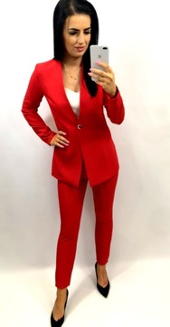 Женский костюм с ремнем и пряжкой, RED, XL