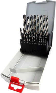 ZESTAW 19 wierteł do stali, metalu, tworzyw i drewna BOSCH HSS POINTTEQ