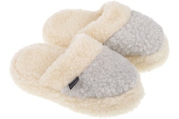 Kapcie z naturalnej wełny owczej 100% merynos wsuwki WOOLMARK miękkie 35/36