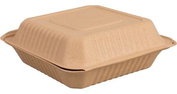 КОРОБКА ДЛЯ УЖИНА ДЛЯ БУРГЕРОВ САХАРНОГО Тростника 24x23x8,5 50 шт.