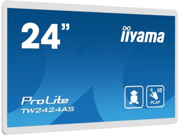 Белый сенсорный монитор iiyama TW2424AS-B1, 24 дюйма, IPS, LED, HDMI, USB-C, Android12