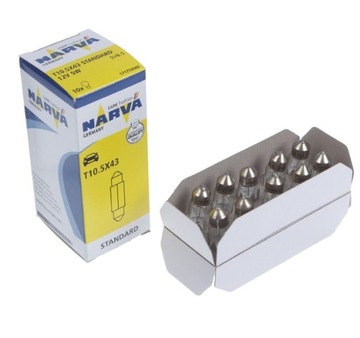 ŻARÓWKA RURKOWA 12V/5W 11X41MM 10SZT NARVA