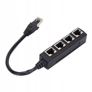 ROZDZIELACZ KABLA ETHERNET RJ45 CZARNY