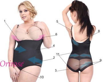 Orirose BODY mocno wyszczuplające MODELUJĄCE talię brzuch biodra SIZE PLUS