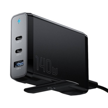 СЕТЕВОЕ ЗАРЯДНОЕ УСТРОЙСТВО ESSAGER FAST GAN ДЛЯ НОУТБУКА USB-C USB PD3.0 QC4.0 140 Вт