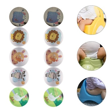 10 шт. НАКЛЕЙКИ ДЛЯ ПРИУЧЕНИЯ К ГОРШКУ, КАРТОННЫЕ НАКЛЕЙКИ С ЖИВОТНЫМИ ДЛЯ ГОРШКОВ